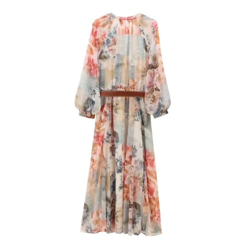 Wilma Floral Belted Boho Dress